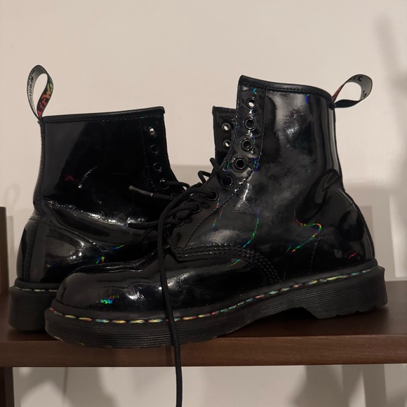 Dr. Martens 1460 Rainbow Patent Boots Men’s 9 Women’s Size 10 No Insoles rare main image 6